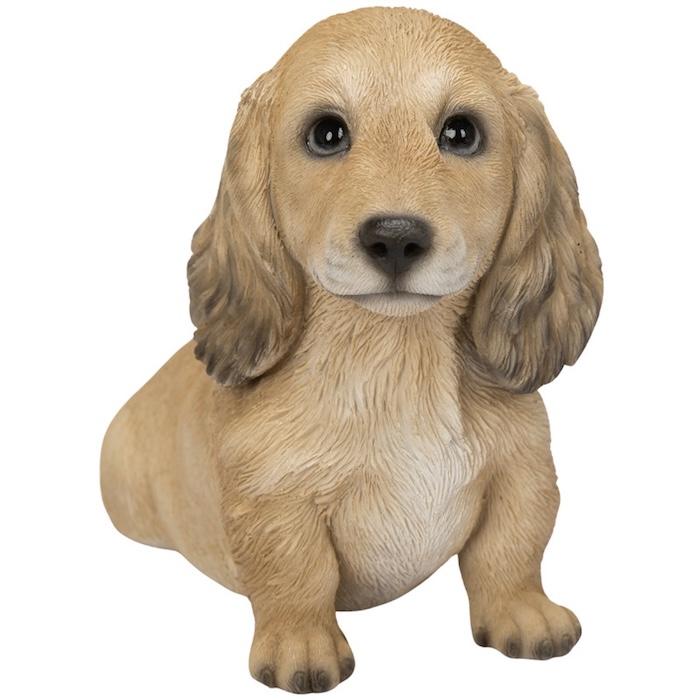 WOOBIA（ウービア） 置物 犬 ダックスフンド クリーム 幅16.5cm woobia
