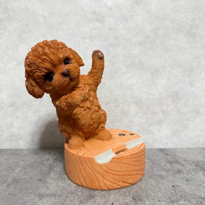 スマホスタンド 卓上 おもしろ 犬 動物 Dancingトイプードル レッド かわいい置物 おしゃれ スマホホルダー インテリア woobia ウービア |  | 01