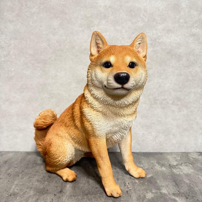 柴犬　置物　大きいサイズ　玄関　オブジェ WOOBIA（ウービア） 犬 置物 大型 かわいい 動物 玄関 お座り柴犬 大