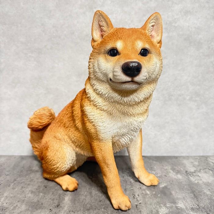 柴犬　置物　大きいサイズ　玄関　オブジェ WOOBIA（ウービア） 犬 置物 大型 かわいい 動物 玄関 お座り柴犬 大