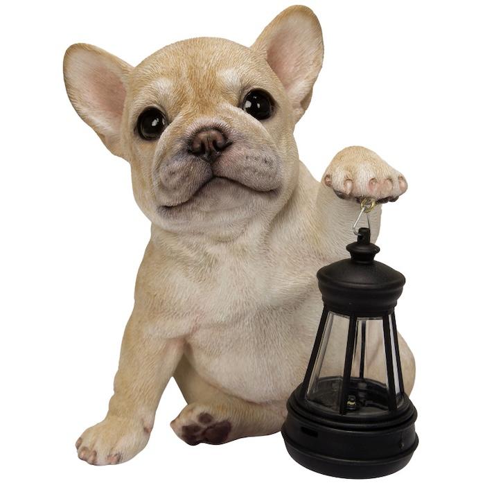 置物 犬 かわいい 犬 置物 ソーラーランプを左手で持ち上げる フレンチブルドッグ woobia 動物 玄関  おしゃれ インテリア ウービア |  | 10