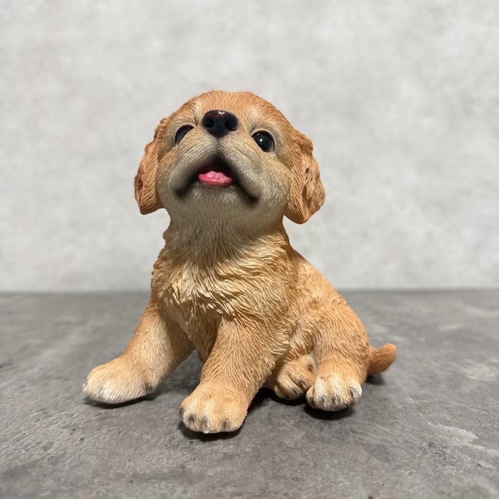 犬 置物 おしゃれ 高さ11.8cm 左向き座りゴールデンレトリバー子犬 クリーム 中 かわいい インテリア ガーデンオーナメント woobia ウービア |  | 11