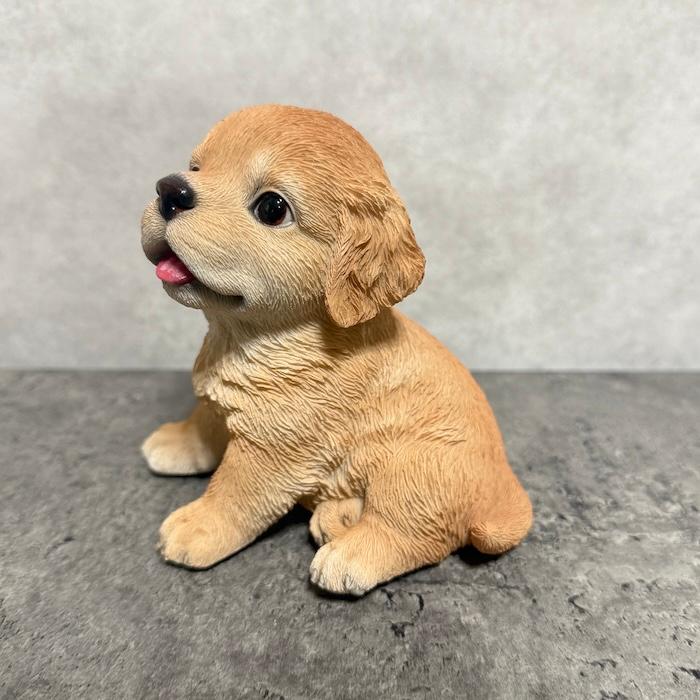 犬 置物 おしゃれ 高さ11.8cm 左向き座りゴールデンレトリバー子犬 クリーム 中 かわいい インテリア ガーデンオーナメント woobia ウービア |  | 02