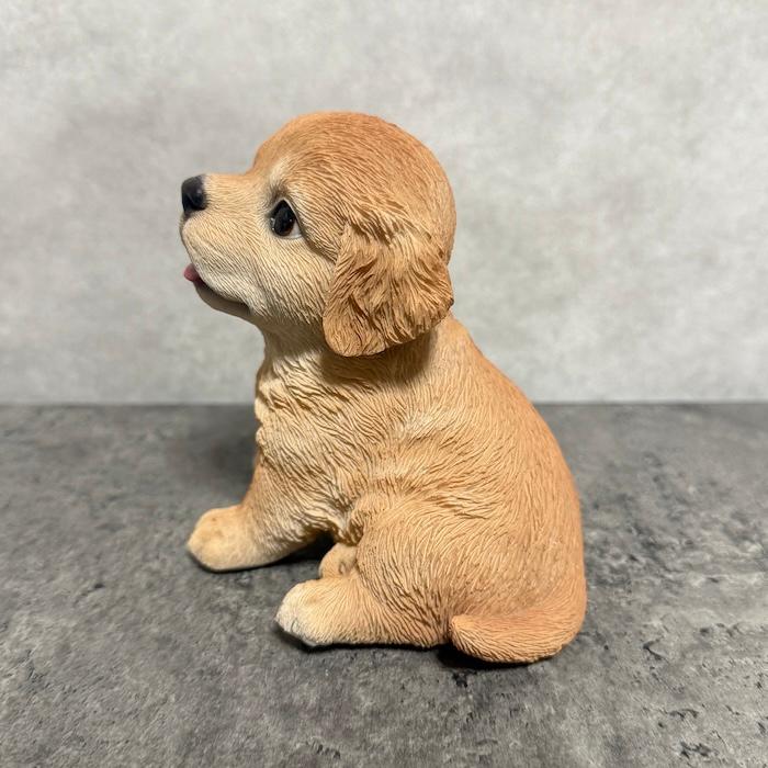 犬 置物 おしゃれ 高さ11.8cm 左向き座りゴールデンレトリバー子犬 クリーム 中 かわいい インテリア ガーデンオーナメント woobia ウービア |  | 03