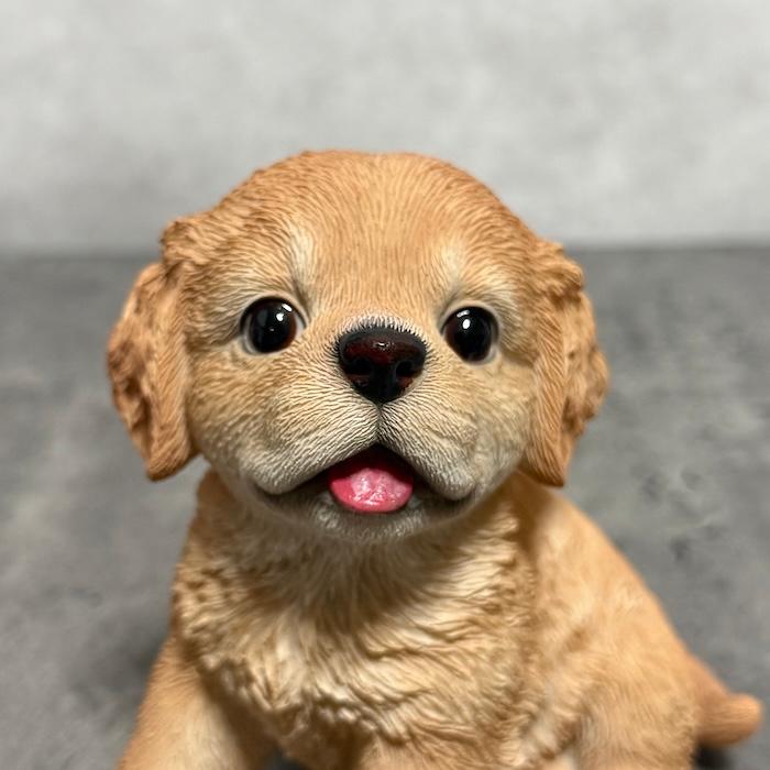 犬 置物 おしゃれ 高さ11.8cm 左向き座りゴールデンレトリバー子犬 クリーム 中 かわいい インテリア ガーデンオーナメント woobia ウービア |  | 05
