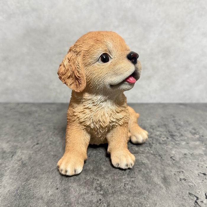 犬 置物 おしゃれ 高さ11.8cm 左向き座りゴールデンレトリバー子犬 クリーム 中 かわいい インテリア ガーデンオーナメント woobia ウービア |  | 09