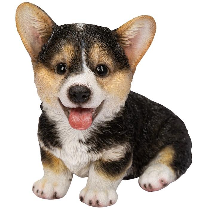 犬 置物 おしゃれ 左向き座りウェルシュコーギー黒 中 高さ11.5cm かわいい 動物 インテリア オブジェ ガーデンオーナメント woobia ウービア |  | 11