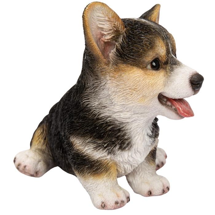犬 置物 おしゃれ 左向き座りウェルシュコーギー黒 中 高さ11.5cm かわいい 動物 インテリア オブジェ ガーデンオーナメント woobia ウービア |  | 15