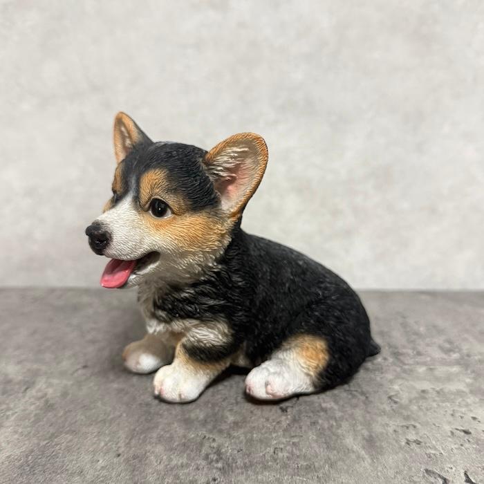 犬 置物 おしゃれ 左向き座りウェルシュコーギー黒 中 高さ11.5cm かわいい 動物 インテリア オブジェ ガーデンオーナメント woobia ウービア |  | 02