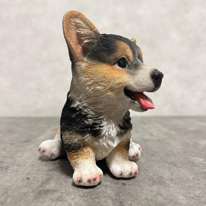 犬 置物 おしゃれ 左向き座りウェルシュコーギー黒 中 高さ11.5cm かわいい 動物 インテリア オブジェ ガーデンオーナメント woobia ウービア |  | 07