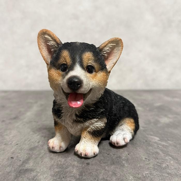 犬 置物 おしゃれ 左向き座りウェルシュコーギー黒 中 高さ11.5cm かわいい 動物 インテリア オブジェ ガーデンオーナメント woobia ウービア |  | 09