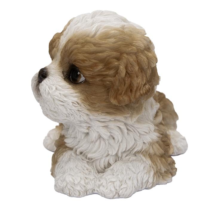 犬 置物 右向きシーズー ブラウンホワイト 中 横幅14cm WOOBIA リアル 可愛い おしゃれ オブジェ 卓上 インテリア 玄関 ギフト 動物 雑貨 癒し |  | 03
