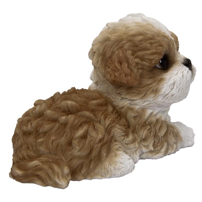 犬 置物 右向きシーズー ブラウンホワイト 中 横幅14cm WOOBIA リアル 可愛い おしゃれ オブジェ 卓上 インテリア 玄関 ギフト 動物 雑貨 癒し |  | 05