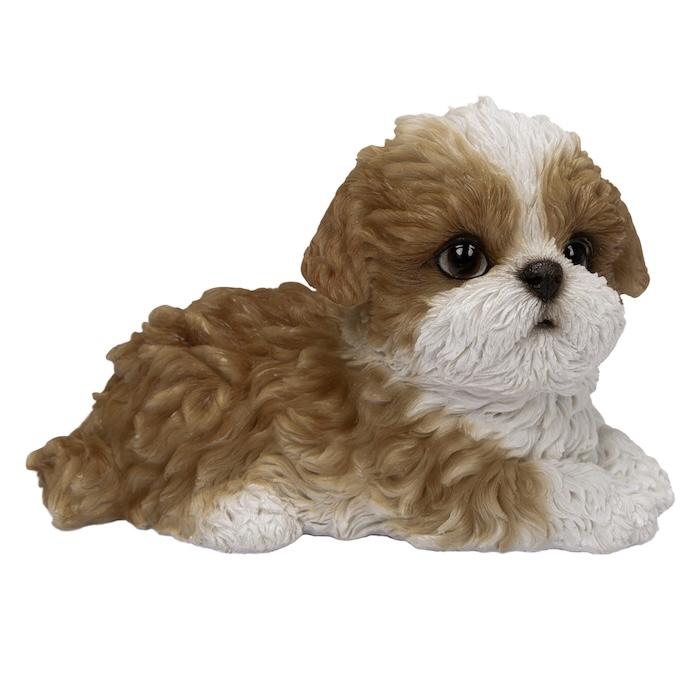 犬 置物 右向きシーズー ブラウンホワイト 中 横幅14cm WOOBIA リアル 可愛い おしゃれ オブジェ 卓上 インテリア 玄関 ギフト 動物 雑貨 癒し |  | 06