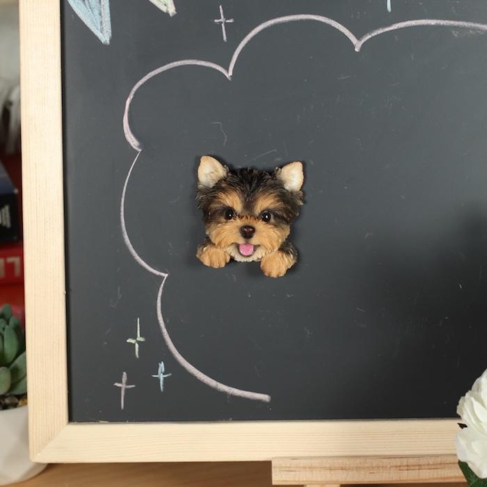 WOOBIA フェイスマグネット ヨークシャー ヨーキー 犬 冷蔵庫 マグネット かわいい 立体 リアル ヨークシャーテリア 子犬 愛犬 高さ5.7cm | WOOBIA | 07