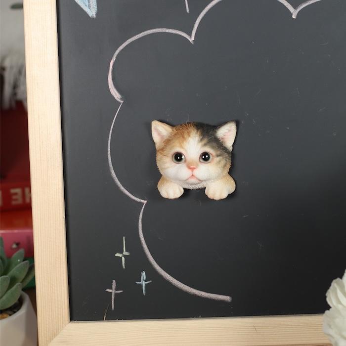 WOOBIA（ウービア） フェイスマグネット 三毛猫 三色 猫 冷蔵庫