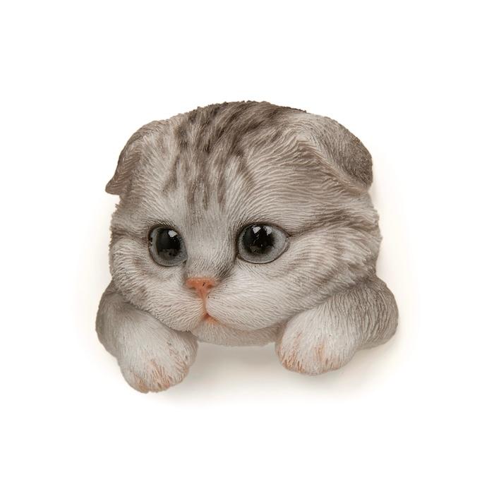 WOOBIA フェイスマグネット スコティッシュフォールド グレー 猫 冷蔵庫 マグネット かわいい 立体 リアル スコ 折れ耳 子猫 幅5.5cm | WOOBIA | 02