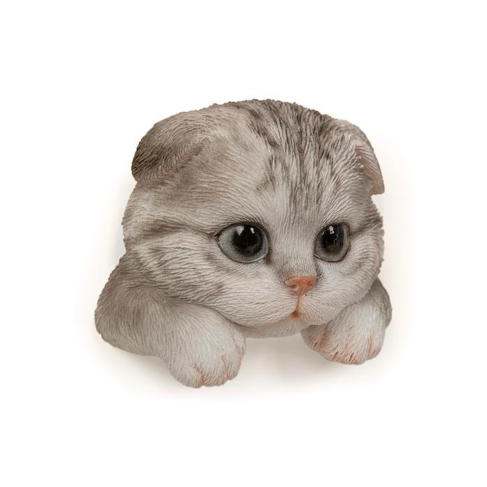 WOOBIA フェイスマグネット スコティッシュフォールド グレー 猫 冷蔵庫 マグネット かわいい 立体 リアル スコ 折れ耳 子猫 幅5.5cm | WOOBIA | 06