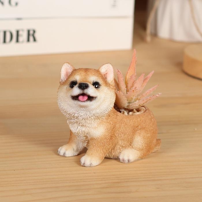 天然流木 霊芝 置物 オブジェ WOOBIA（ウービア） 置物 犬 玄関 インテリア 卓上 柴犬 アニマル