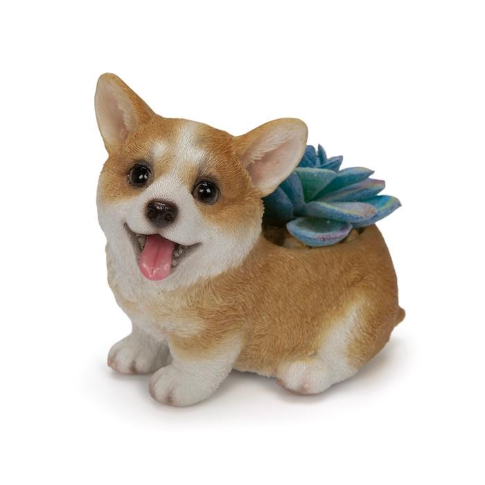 置物 犬 玄関 インテリア 卓上 コーギー レッド アニマルフェイクグリーン 幅9.5cm WOOBIA ウービア イギリス コーギー好き ギフト |  | 01