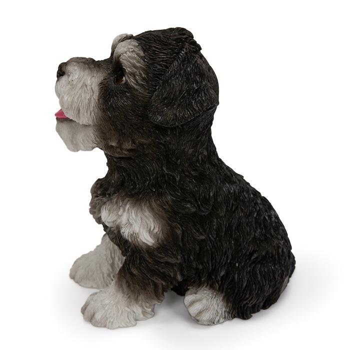 WOOBIA（ウービア） 犬 置物 お座りにっこりシュナウザー 高さ15.5cm