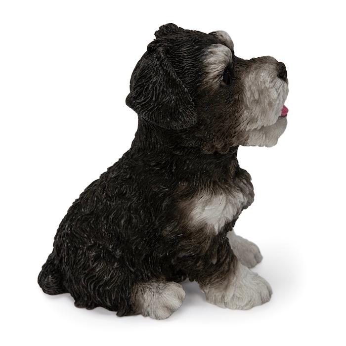 WOOBIA（ウービア） 犬 置物 お座りにっこりシュナウザー 高さ15.5cm