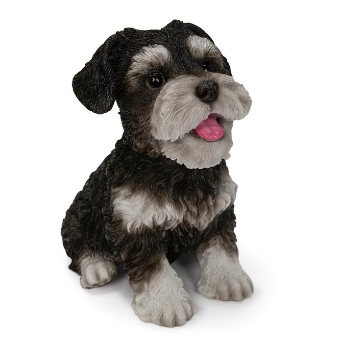 WOOBIA（ウービア） 犬 置物 お座りにっこりシュナウザー 高さ15.5cm