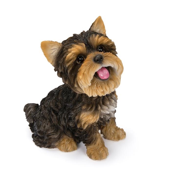 置物 犬 玄関 ガーデン 屋外 リアル ヨークシャーテリア お座りにっこり 高さ16cm WOOBIA ウービア イギリス ヨーキー好き ギフト | WOOBIA | 06