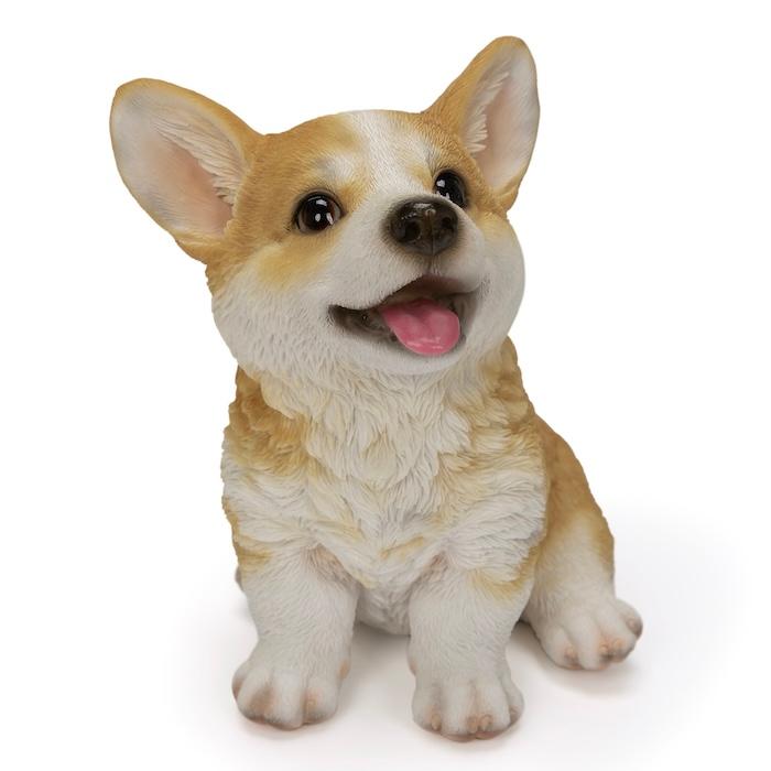 WOOBIA（ウービア） 犬 置物 お座りにっこりコーギー 高さ15.5cm