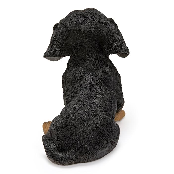 WOOBIA（ウービア） 犬 置物 お座りにっこりダックスフンド 横幅18cm