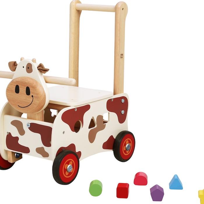 知育玩具 ウォーカー&ライド カウ 木製 おもちゃ 1歳 誕生日プレゼント 出産祝い 手押し車 乗用 型はめ 男の子 女の子 アイムトイ |  | 05