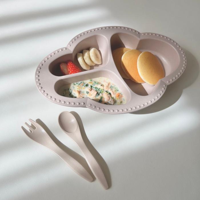 3色から選べる ベビーギフト もぐもぐ5点セット 食器 エプロン マット 一式 Lien de famille おしゃれで可愛い | lien de famille | 09