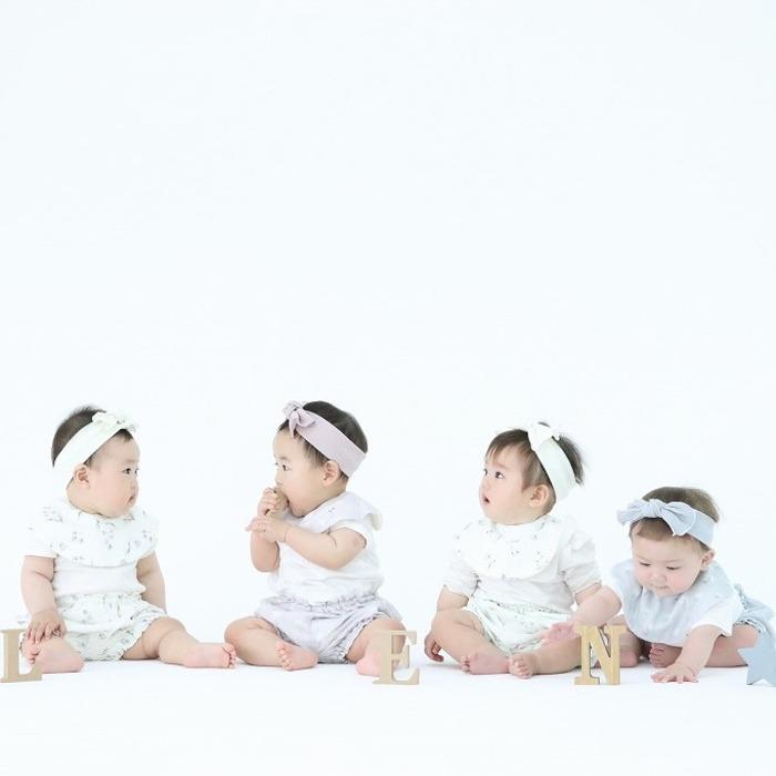 3色から選べる ベビーギフト 3点セット スタイ ヘアバンド ブルマ はなことばシリーズ Lien de famille  おしゃれで可愛いプレゼント | lien de famille | 10