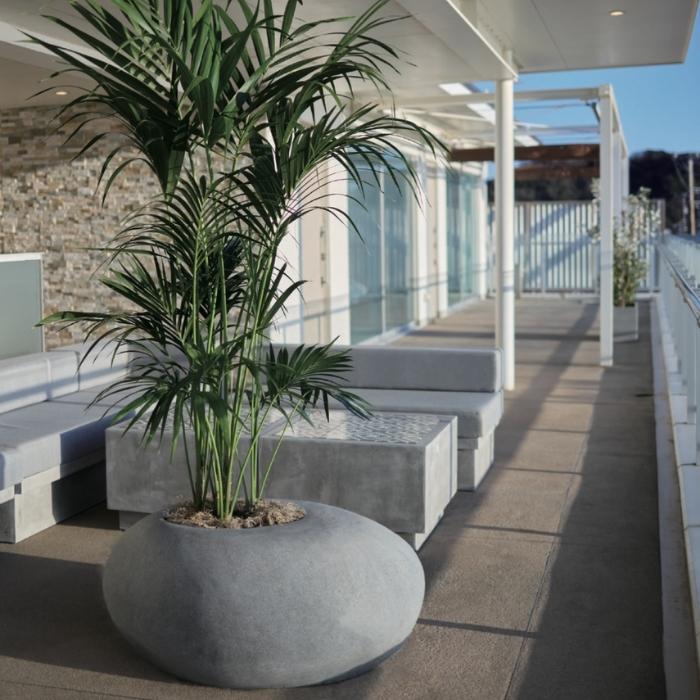 KONTON 植木鉢 おしゃれ 大型 コブル ベンチプランター 幅100cm 高さ