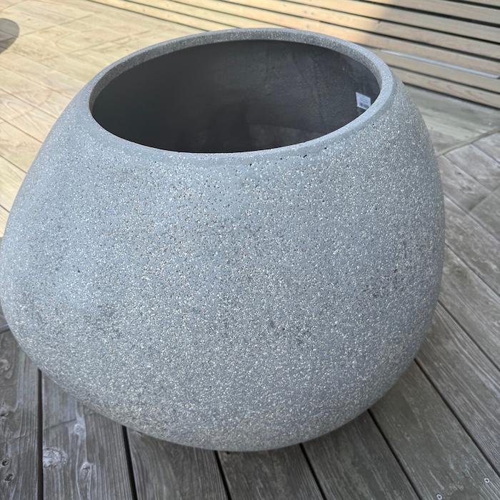 鉢カバー おしゃれ 大型 コブル プランター 22号 ポリストーン 室内 屋外 北欧 観葉植物 インテリア モダン 丸型 特大 KONTONの画像