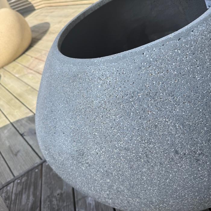 鉢カバー おしゃれ 大型 コブル プランター 22号 ポリストーン 室内 屋外 北欧 観葉植物 インテリア モダン 丸型 特大 KONTONの画像