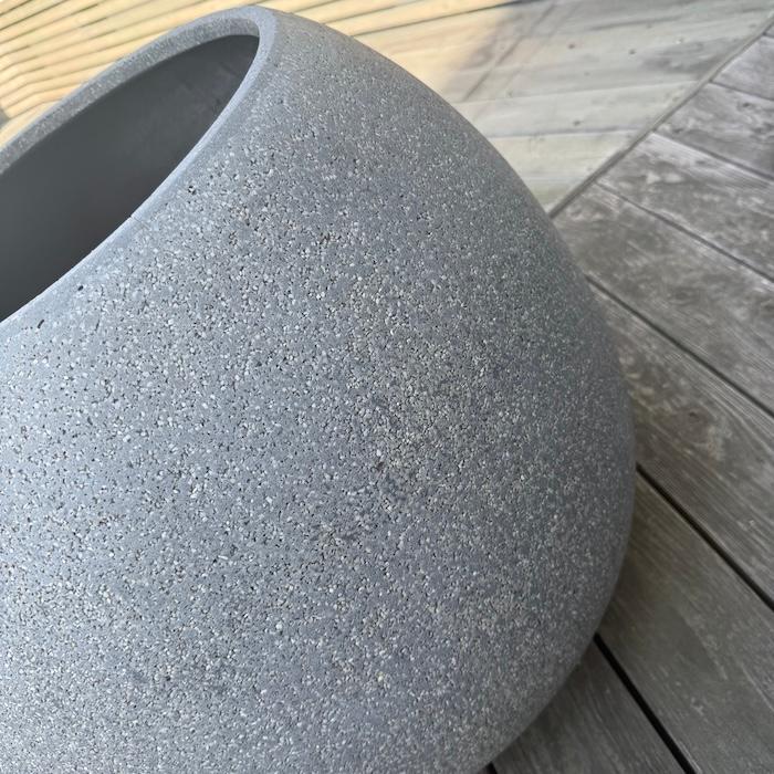 鉢カバー おしゃれ 大型 コブル プランター 22号 ポリストーン 室内 屋外 北欧 観葉植物 インテリア モダン 丸型 特大 KONTONの画像