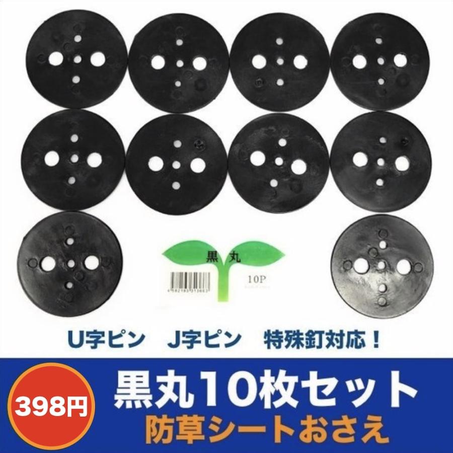 黒丸10P 防草シート人工芝の固定用押さえ ５穴 ピン別売 シートピン 杭 特殊釘対応｜midoris