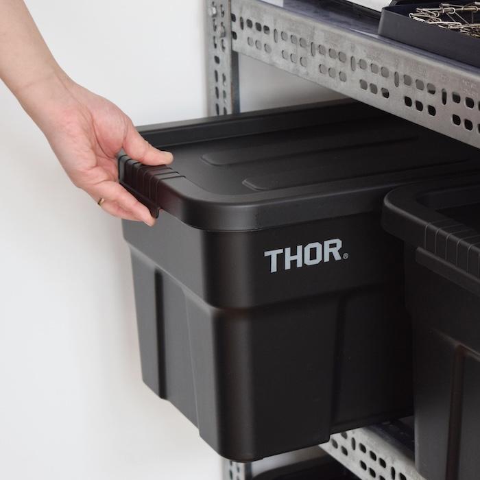 新品/22L☆THORソー☆2個setコンテナボックス黒　プラケース セット おしゃれ収納ボックス Thor Large Totes With Lid(ソー ラージ トート