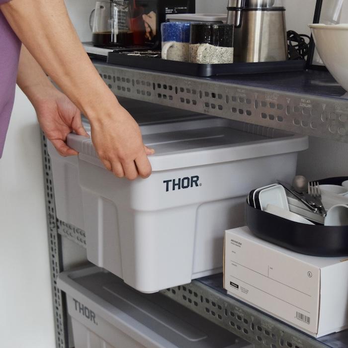 THOR（ソー） コンテナ 収納ボックス 22L 蓋付き 5色 ラージトート