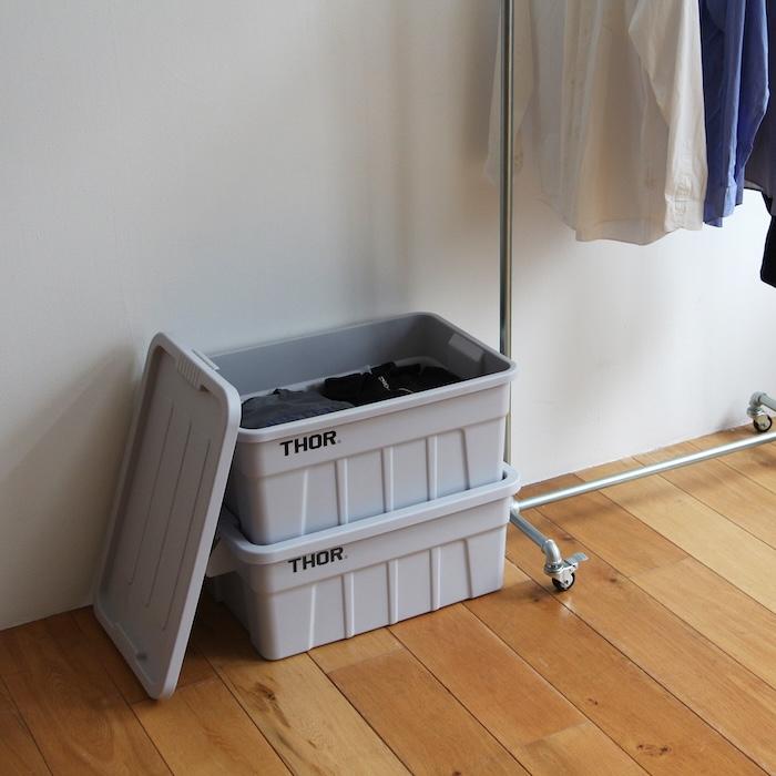 THOR（ソー） コンテナ 収納ボックス 53L 蓋付き 5色 ラージトート