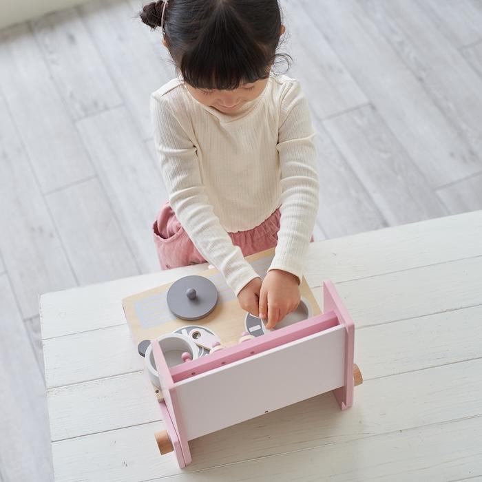 知育玩具 3歳 木製 ままごと フォルダブルクッカー キッチン おもちゃ 2色展開 ピンク ラテ 誕生日プレゼント 出産祝い 男の子 女の子 |  | 04