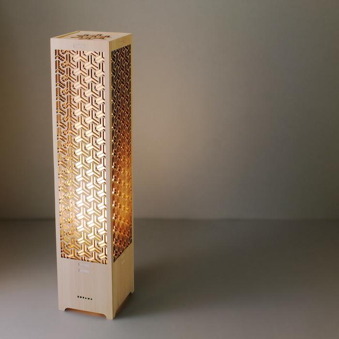 LEDスタンドライト 和風 おしゃれ 日本灯 煌 毘沙門亀甲 H60cm ヒノキ