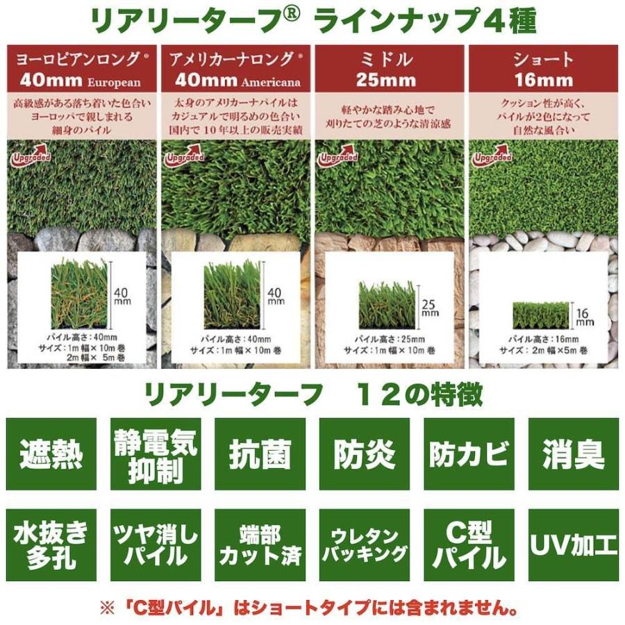 高級人工芝 リアリーターフ ヨーロピアンロング パイル40mm 1m×10m