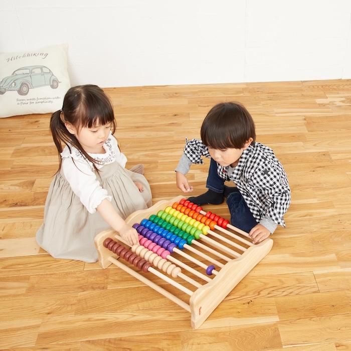 知育玩具 レインボーアバカス 木製 そろばん おもちゃ 3歳 誕生日