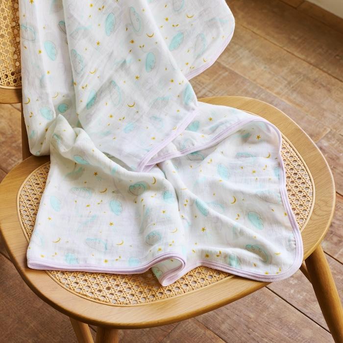 出産祝い D by DADWAY ディーバイダッドウェイ ガーゼおくるみ スワドル ギフトセット M スワンレイク ラベンダー ガーゼハンカチ 星 | D by DADWAY | 09