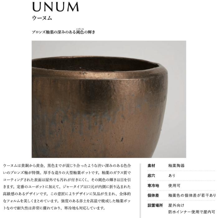 KONTON 高級植木鉢 釉薬陶器 おしゃれ 大型 17号 ウーヌム ジャー