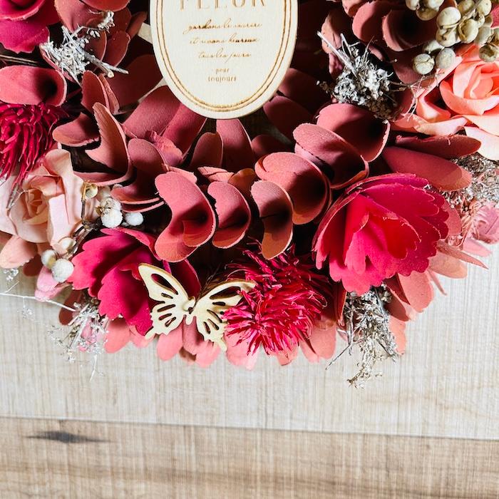 お花のナチュラルリース Mサイズ 約25cm 玄関 北欧 ドア 紙スタンド