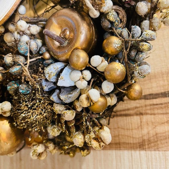 お花のナチュラルリース Mサイズ 約25cm 玄関 北欧 ドア 紙スタンド