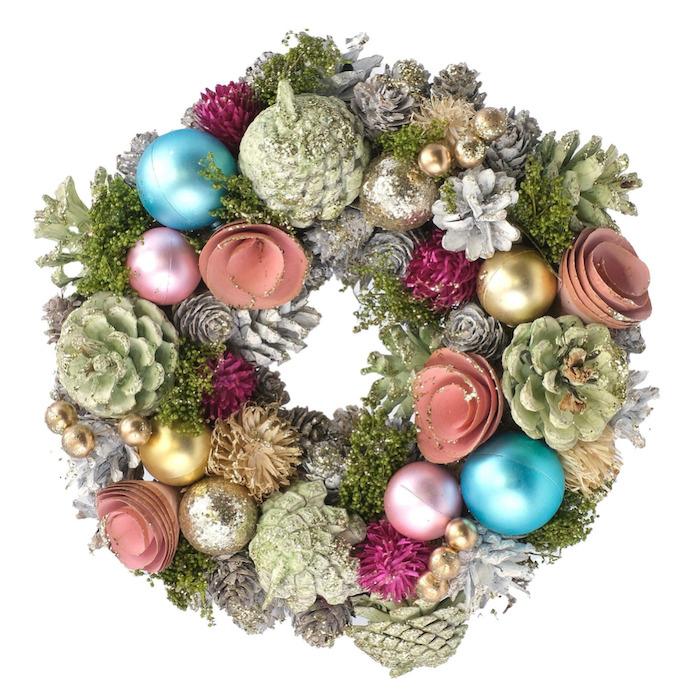 お花のクリスマスリース Mサイズ 約25cm 玄関 ドア 紙スタンド付き ドライフラワー おしゃれ 造花 高級 豪華 飾り |  | 06